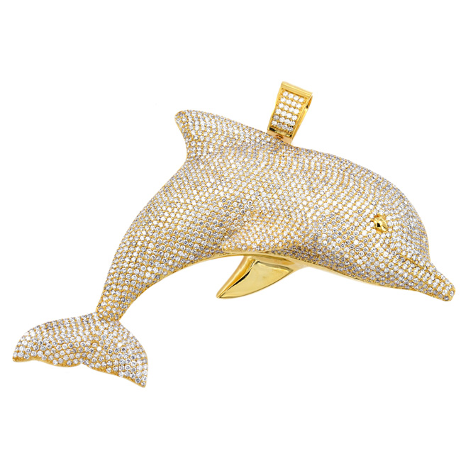 CJ-160605 Young Dolphs Custom Diamond Dolphin Pendant